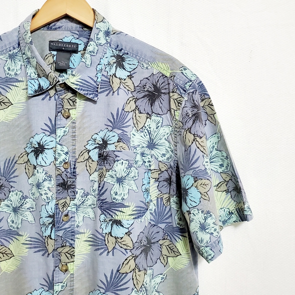 Saddlebred Retro Short Sleeve Button Front Shirt Mens XL